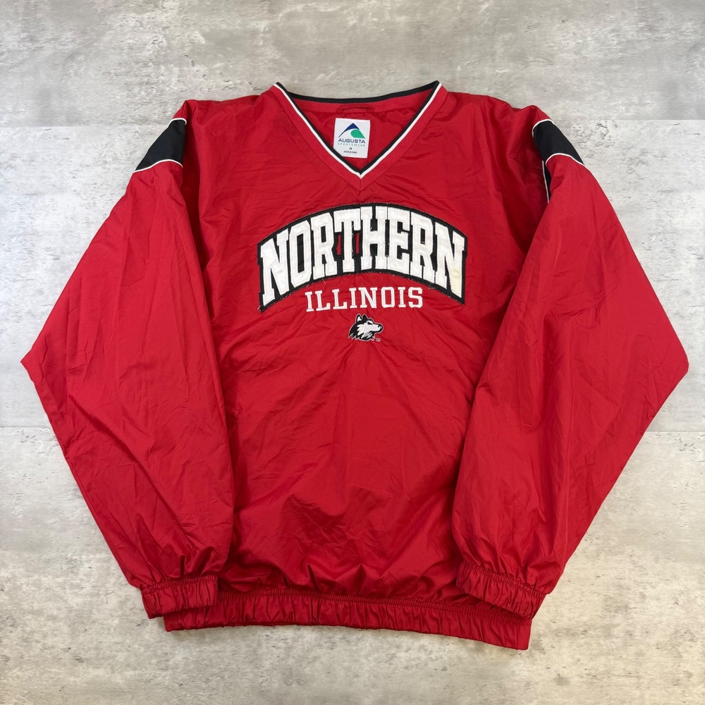 Augusta Sportswear Northern Illinois Huskies V-Neck Windshirt Red Mens Medium